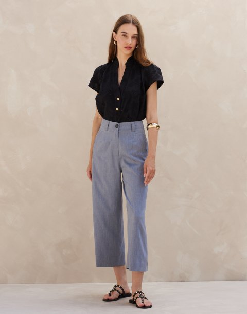 Ψηλόμεση culotte με λινό