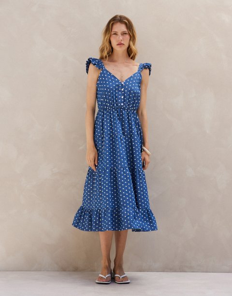 Φόρεμα ντένιμ με κεντήματα