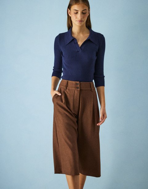 Culotte trousers with pleats