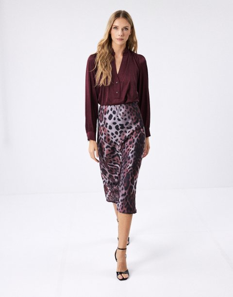 Μίντι animal print φούστα