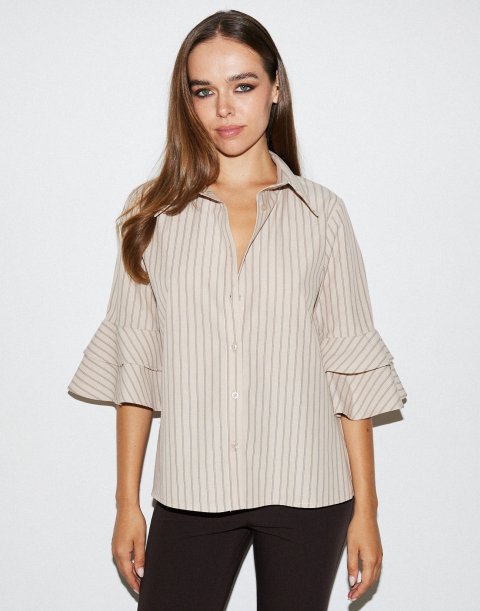 Striped shirt with ruffles