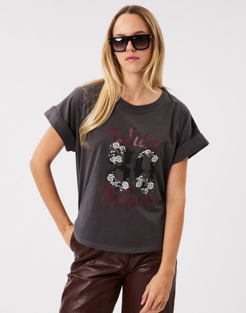 T-shirt με τύπωμα κα στρας