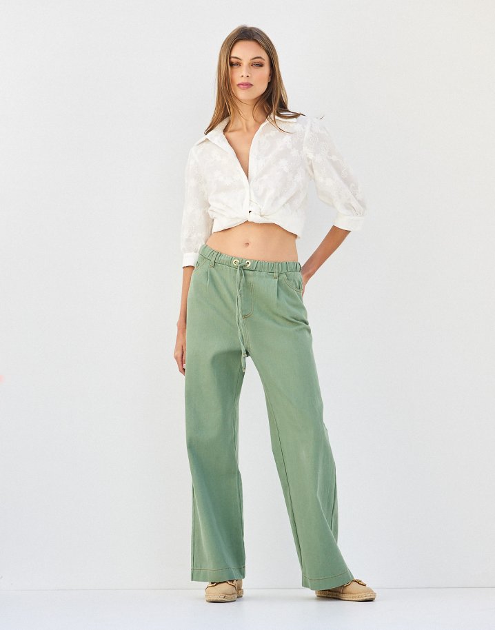 Jeans trousers with elstic waist
