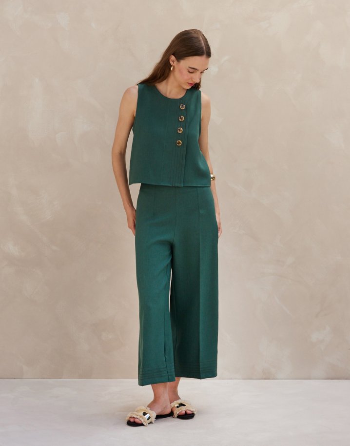 Παντελόνι culotte με γαζιά