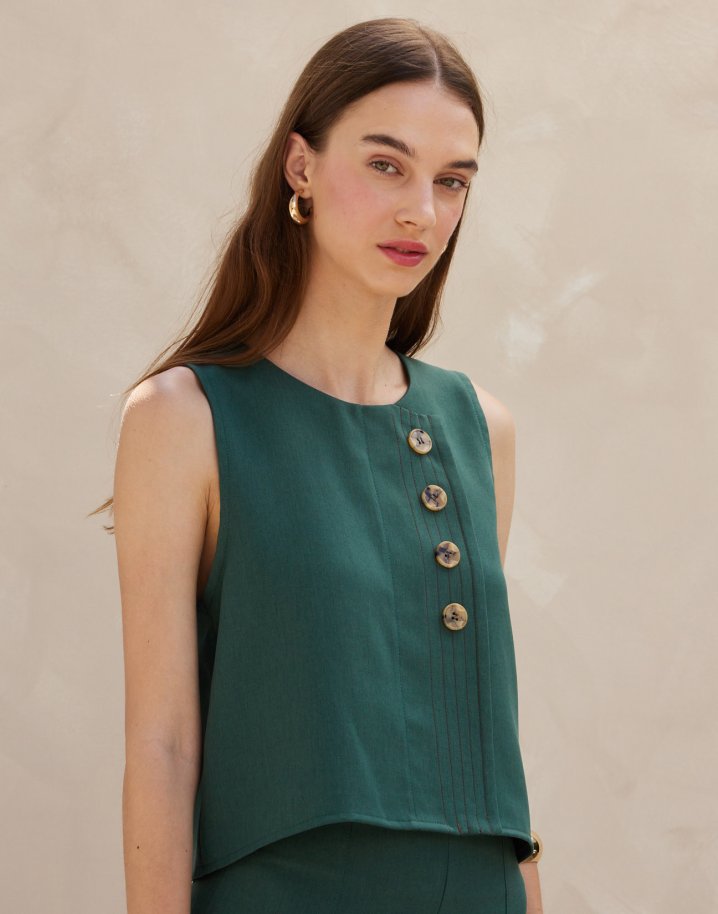 Top with topstitching