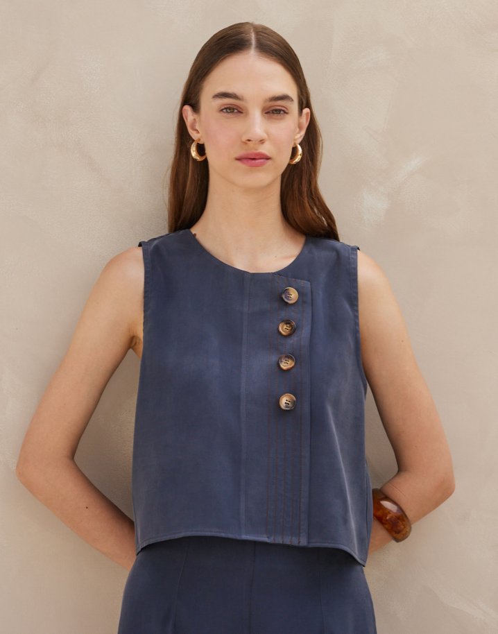 Top with topstitching