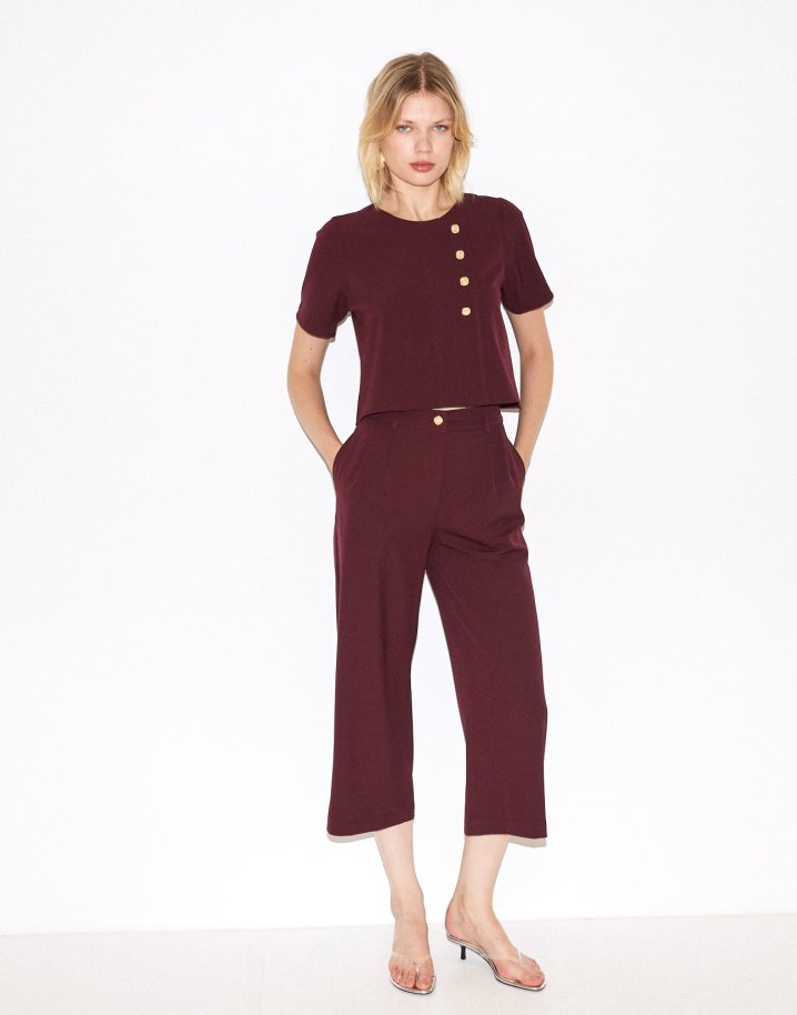 Παντελόνι culotte με πιέτες
