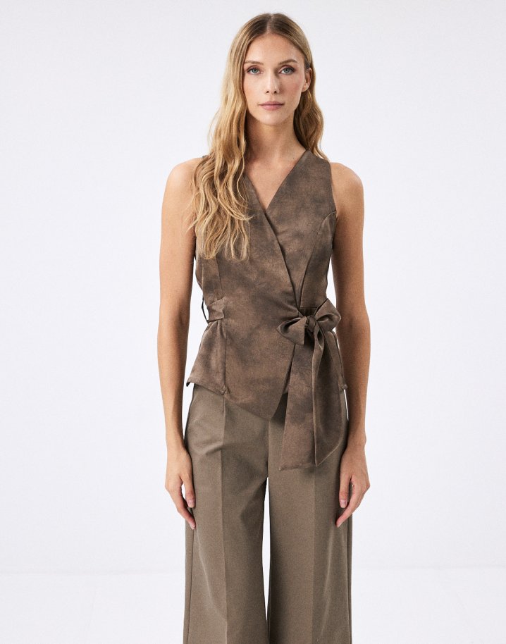 Sleeveless satin top