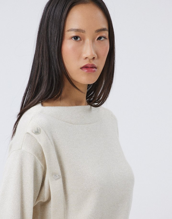 Metallic thread knit blouse