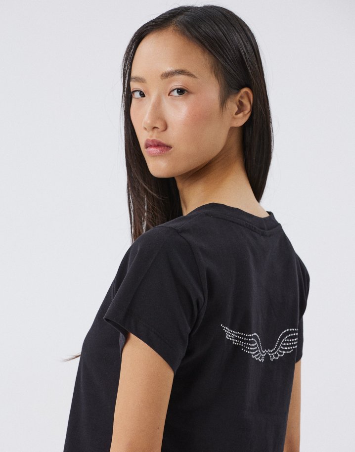 T-shirt με τύπωμα και στρας
