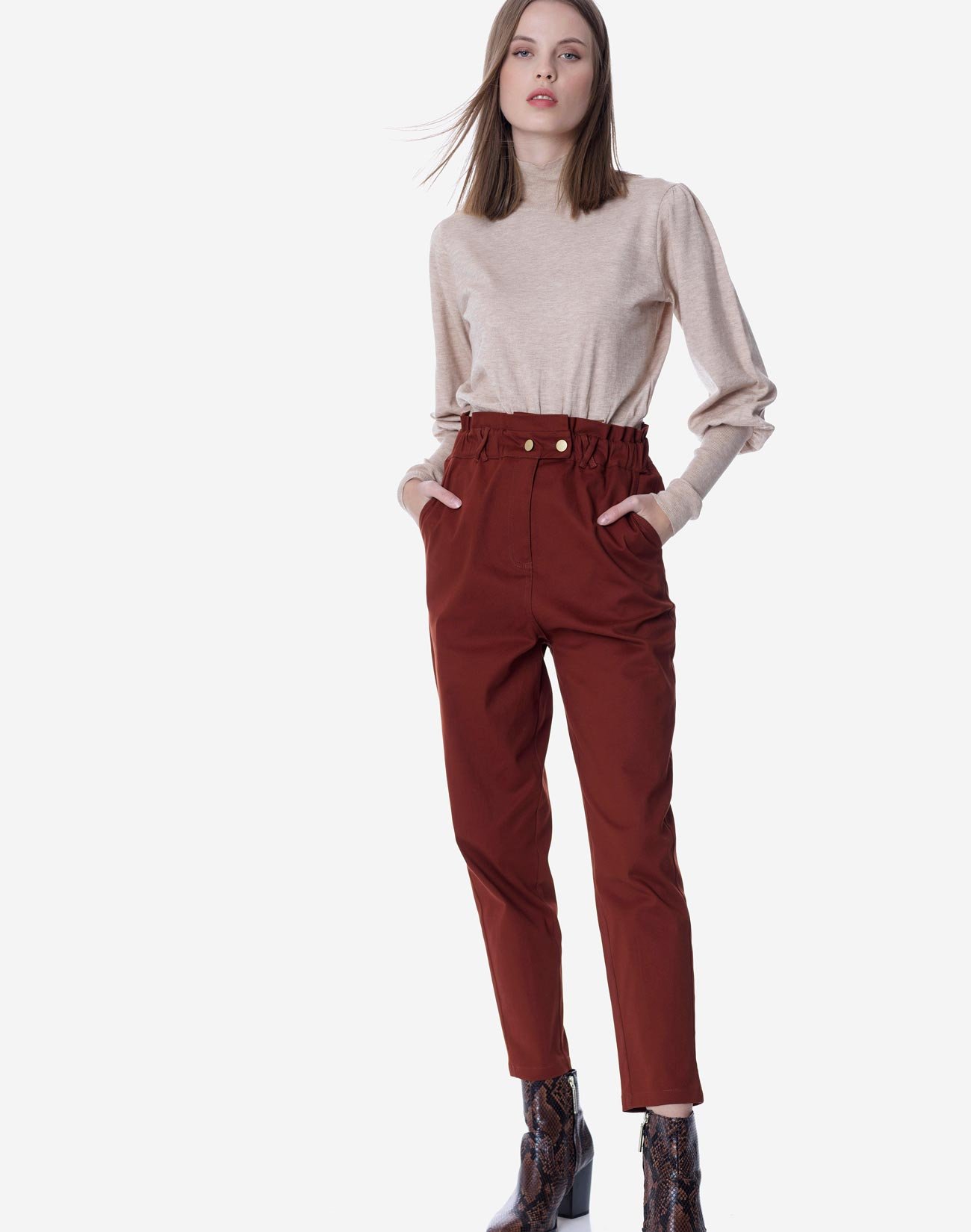 high waisted baggy trousers