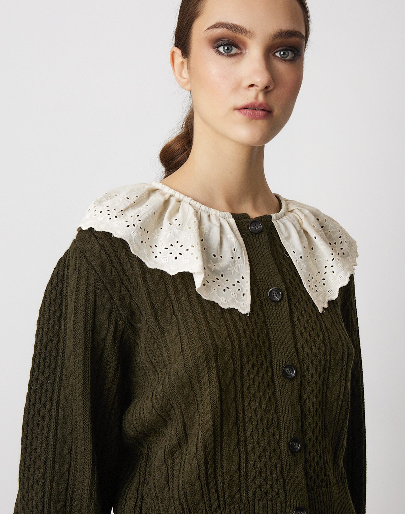 Cardigan with broderie detail