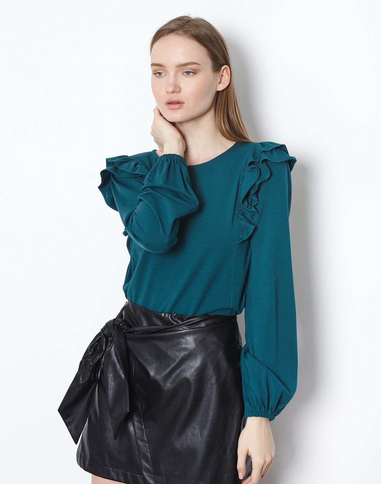 Top with double ruffles