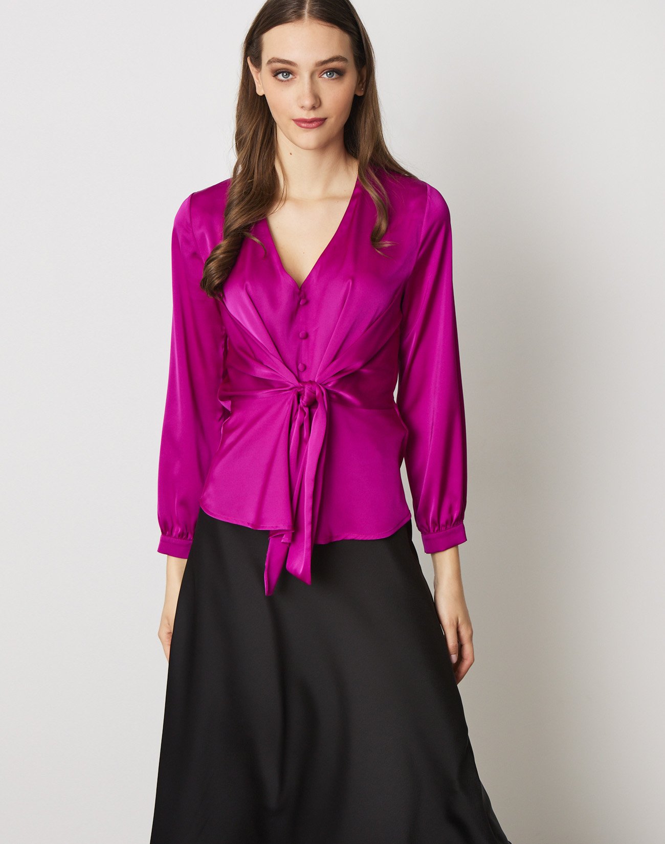 Satin top with knot