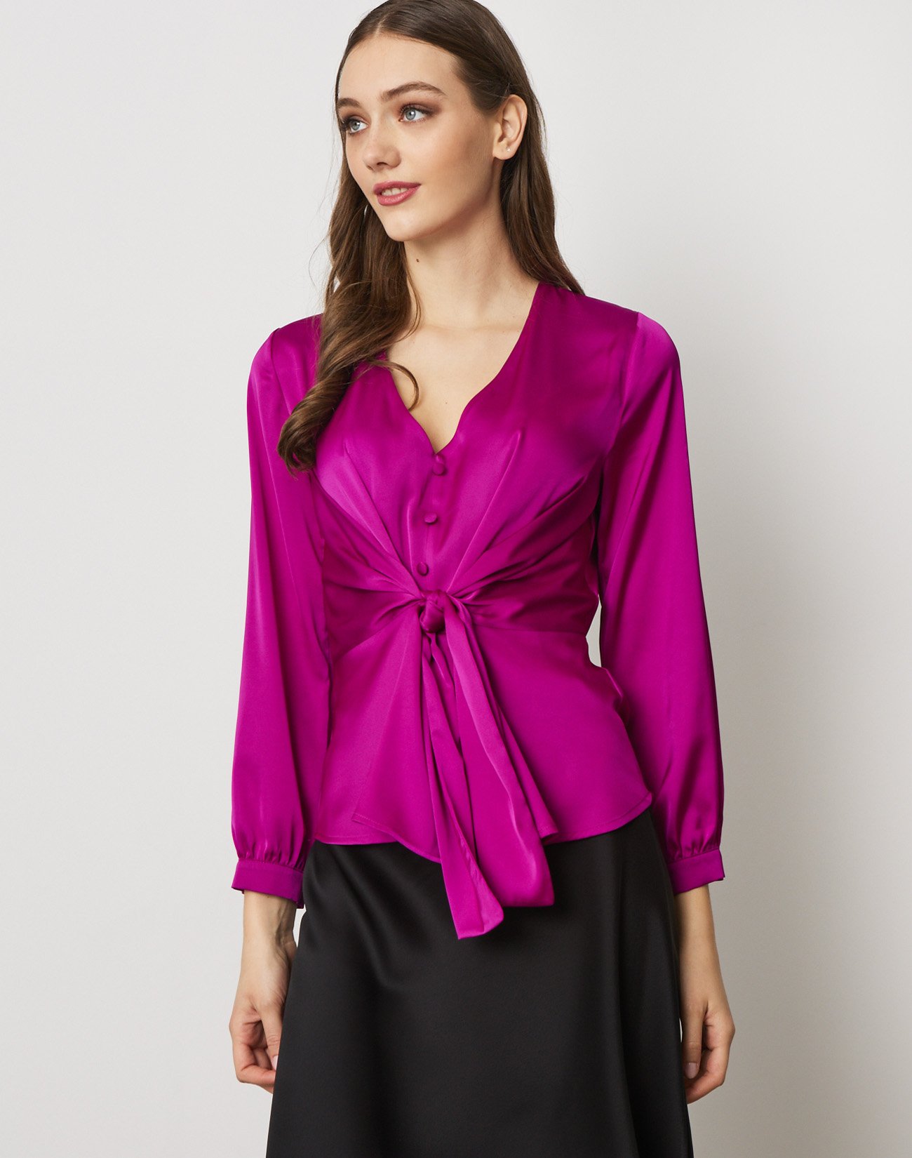 Satin top with knot