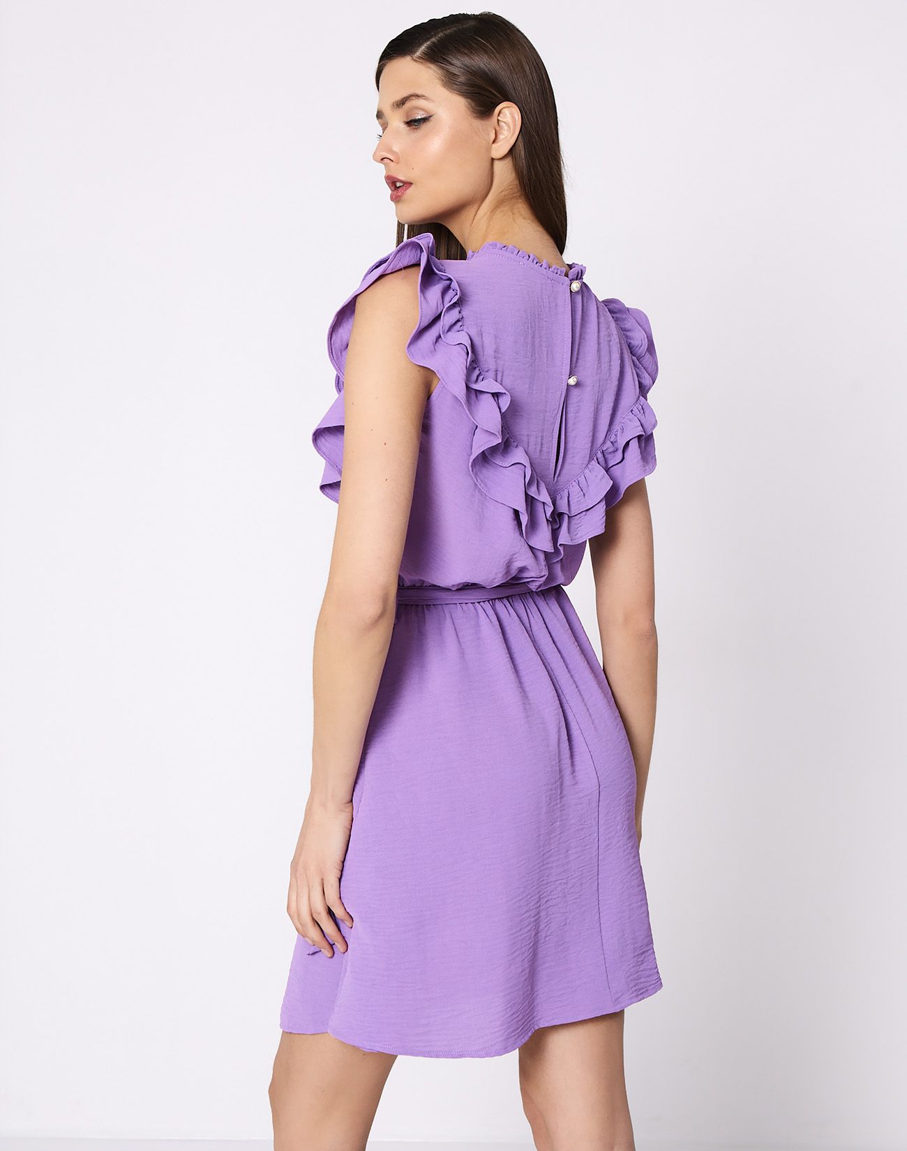 Dress with double ruffles