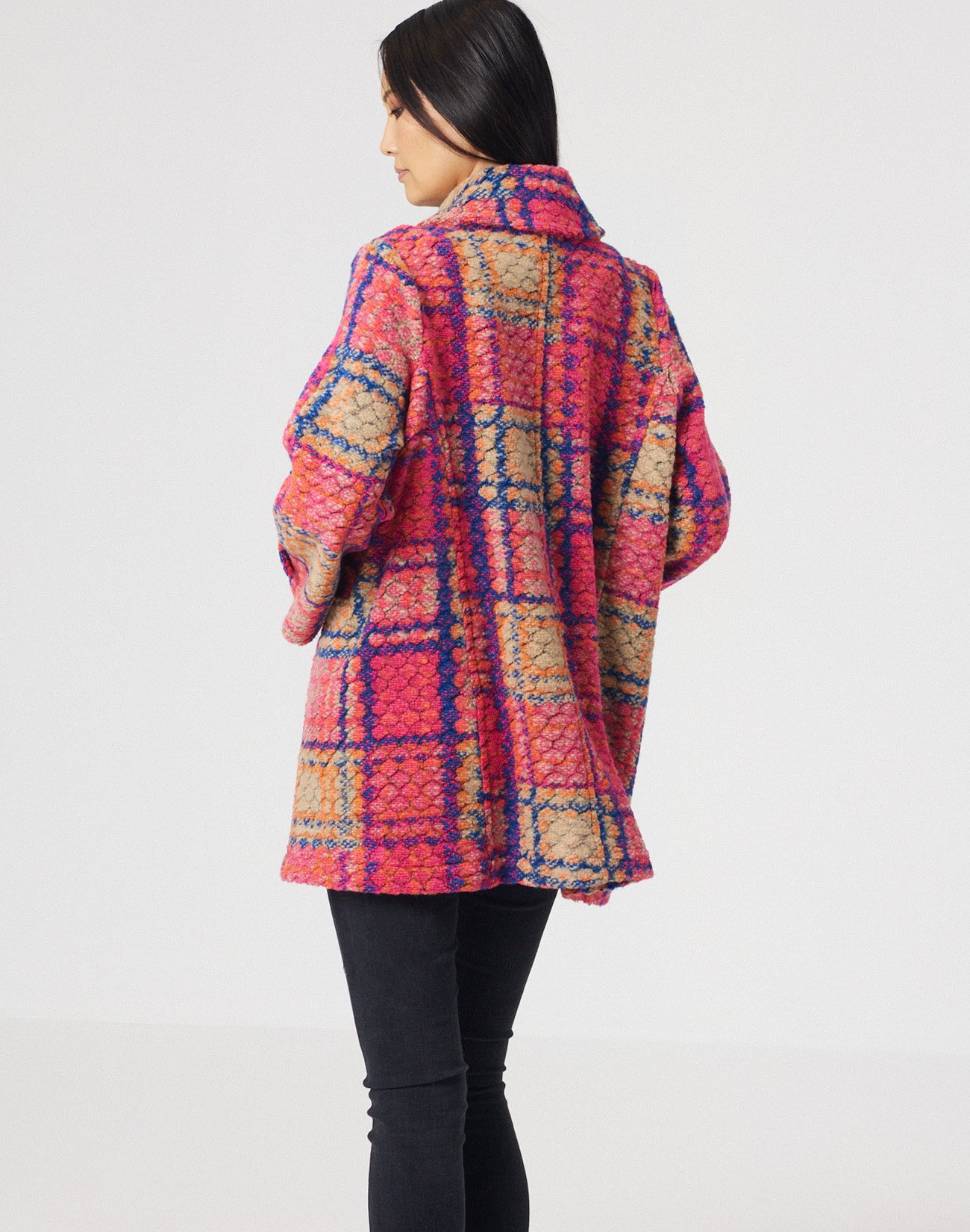 Patchwork coat with collar