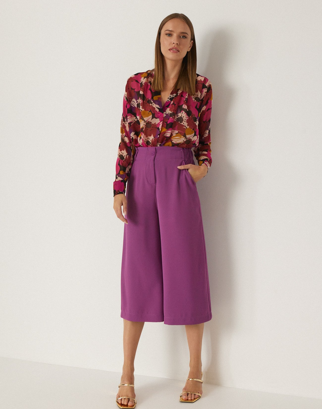 Culottes with button