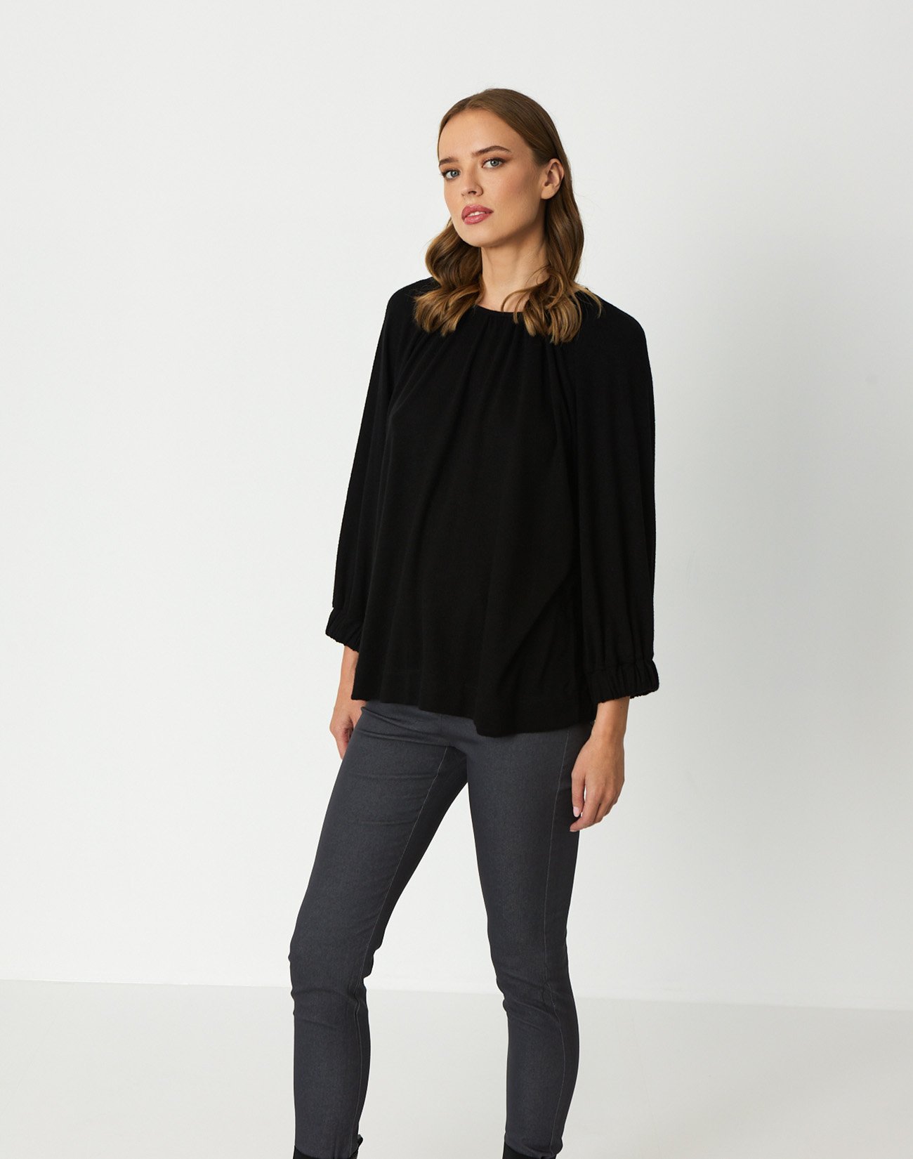 Oversized top with gather detail