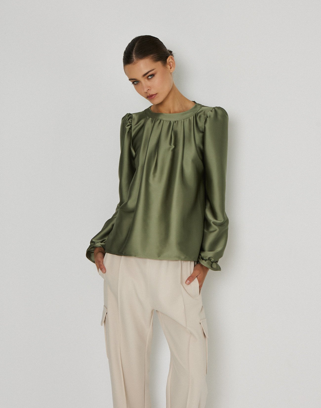 Satin pleated blouse