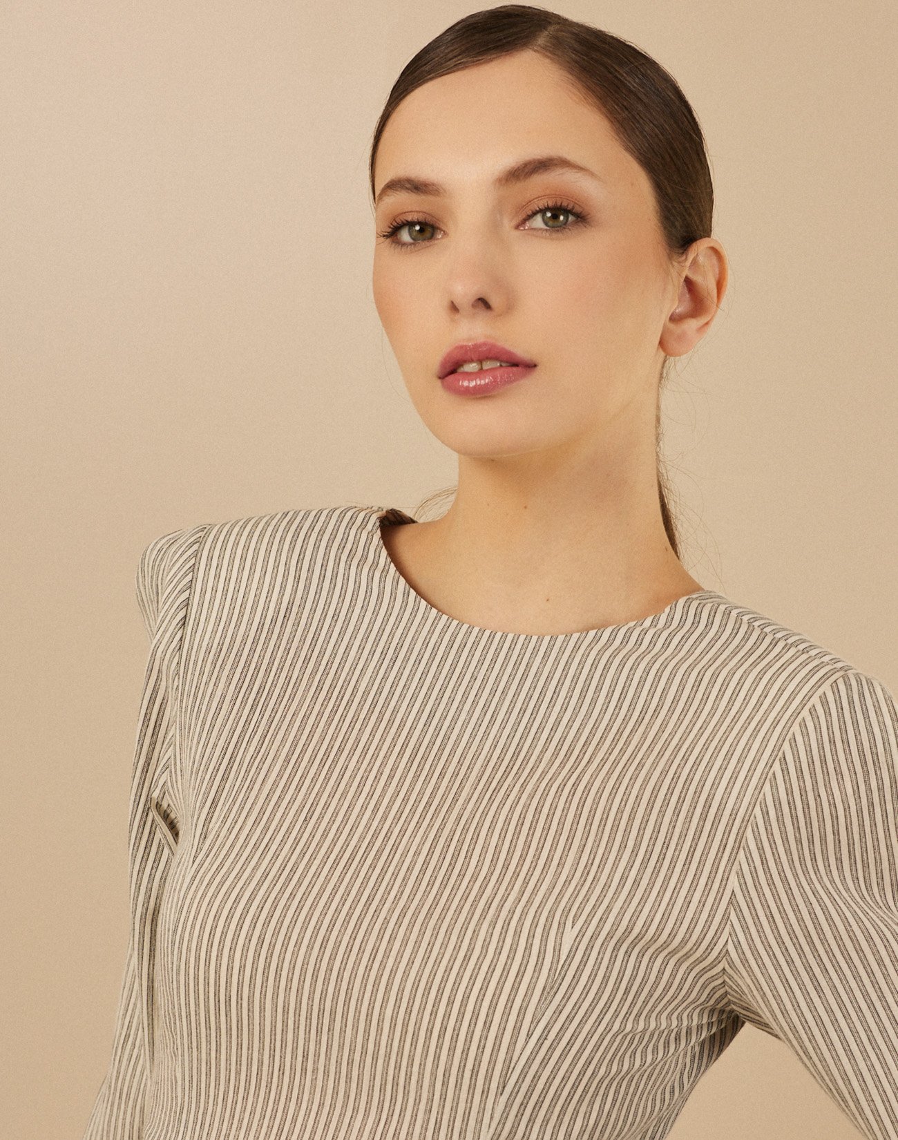 Striped blouse with pads