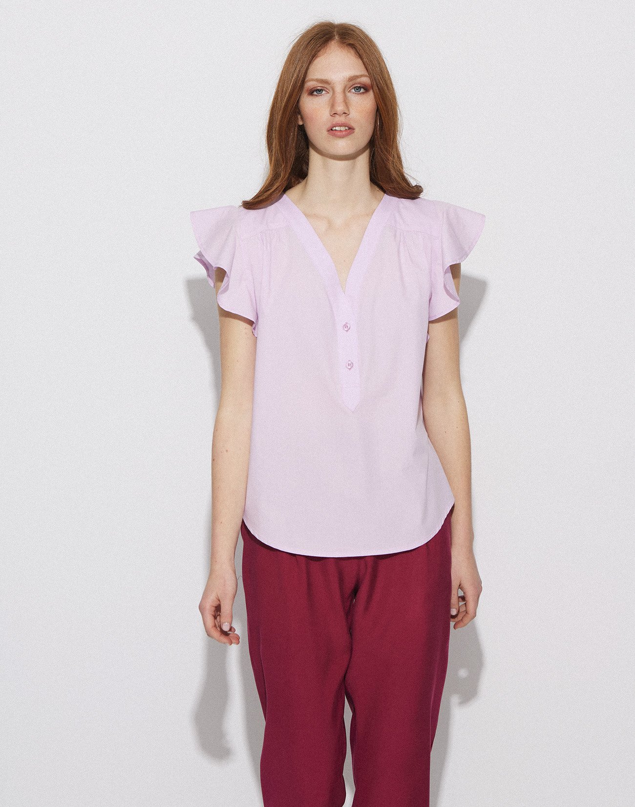 Poplin top with buttons