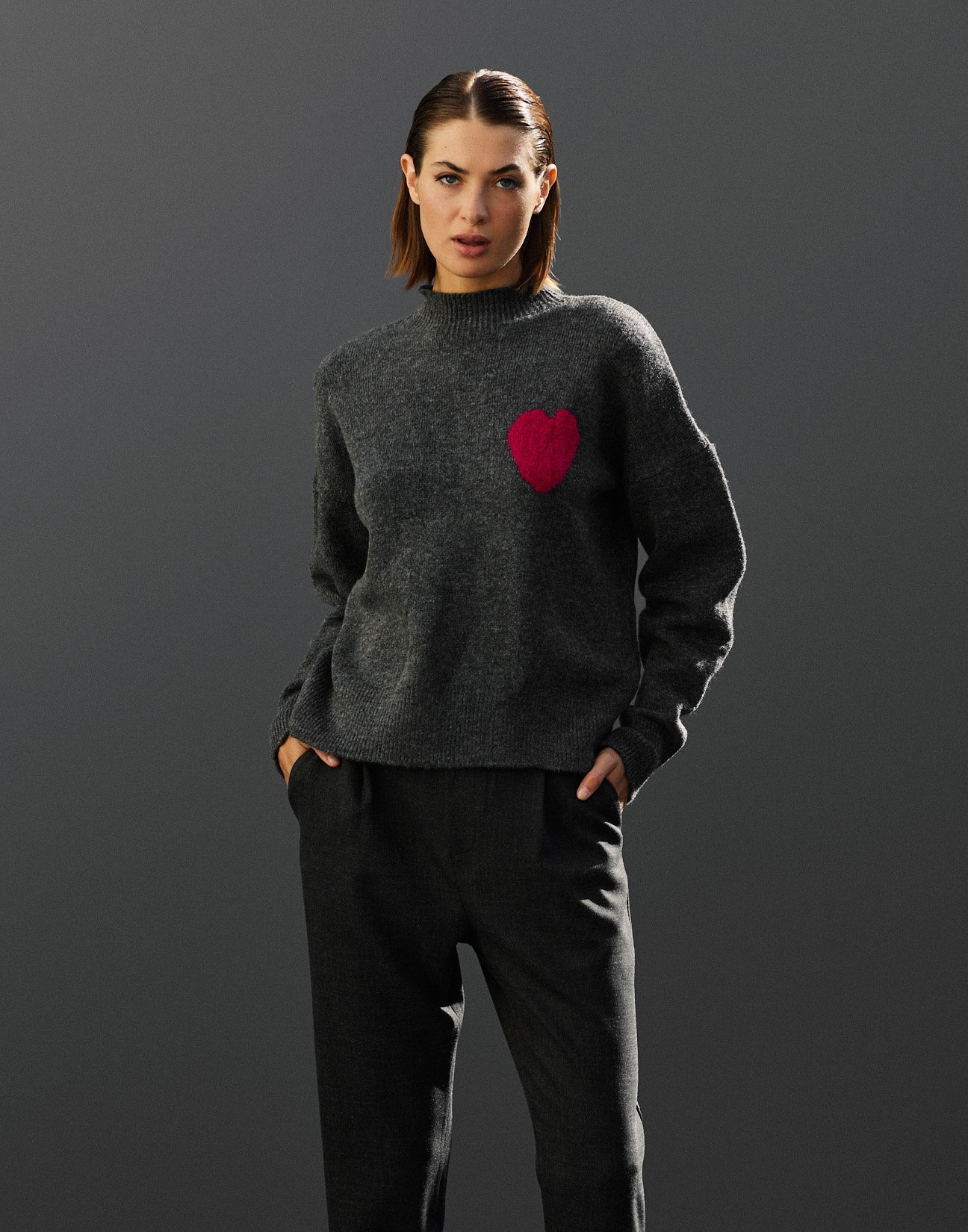 Πλεκτό πουλόβερ με καρδιά