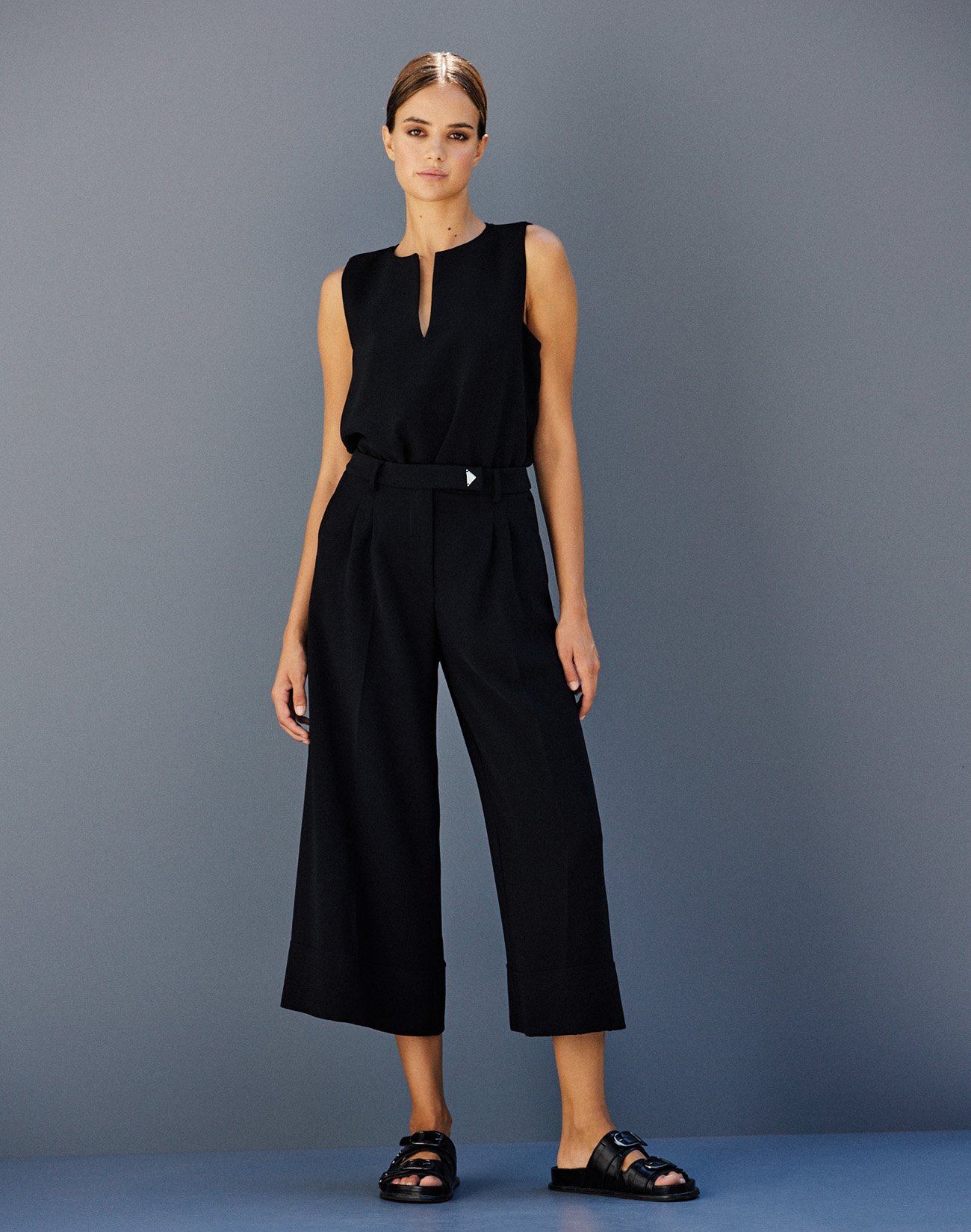Turn up culotte trousers
