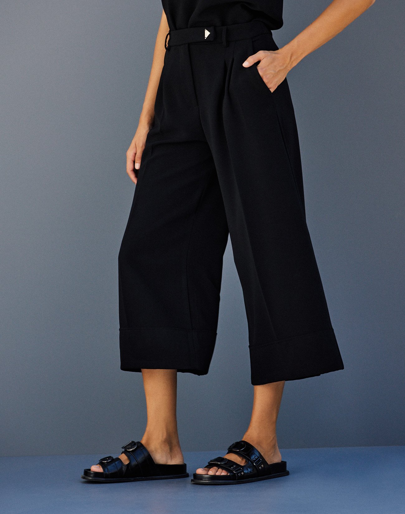 Turn up culotte trousers