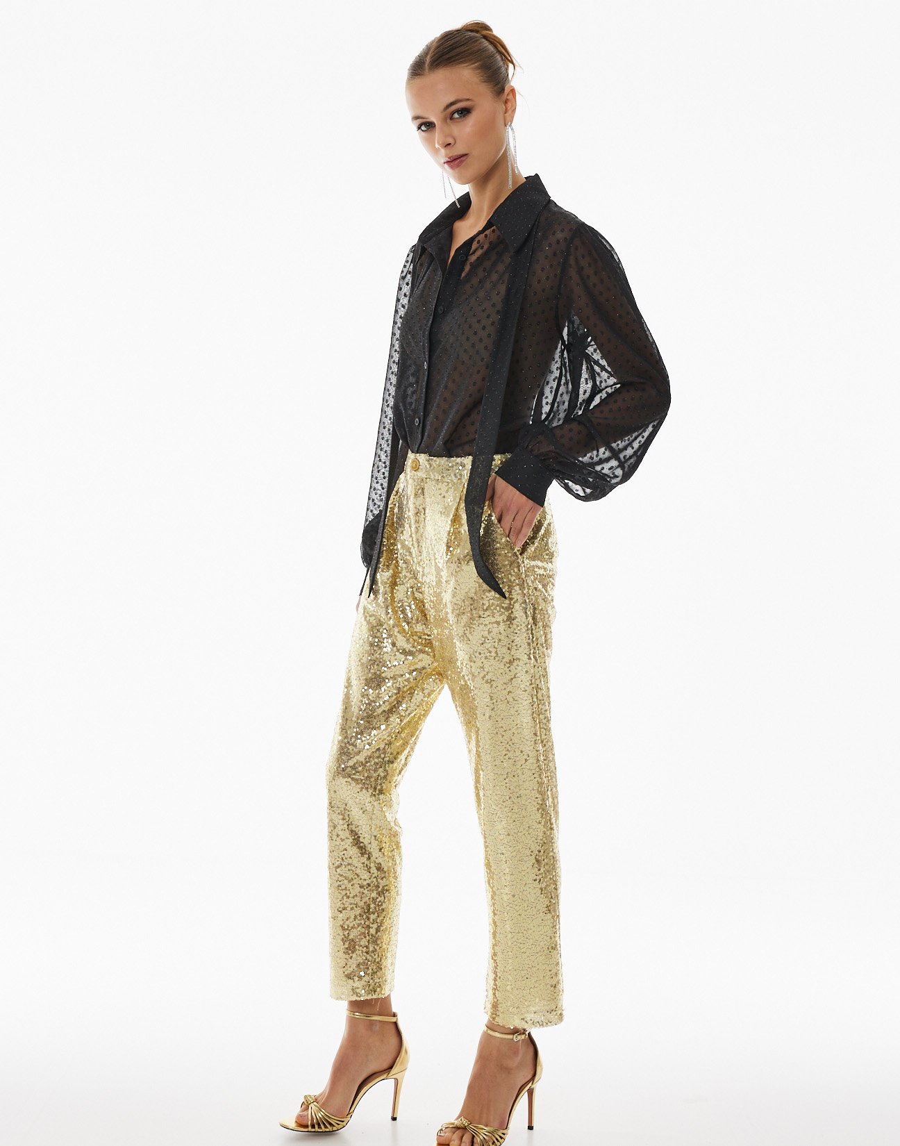 Sequinned trousers