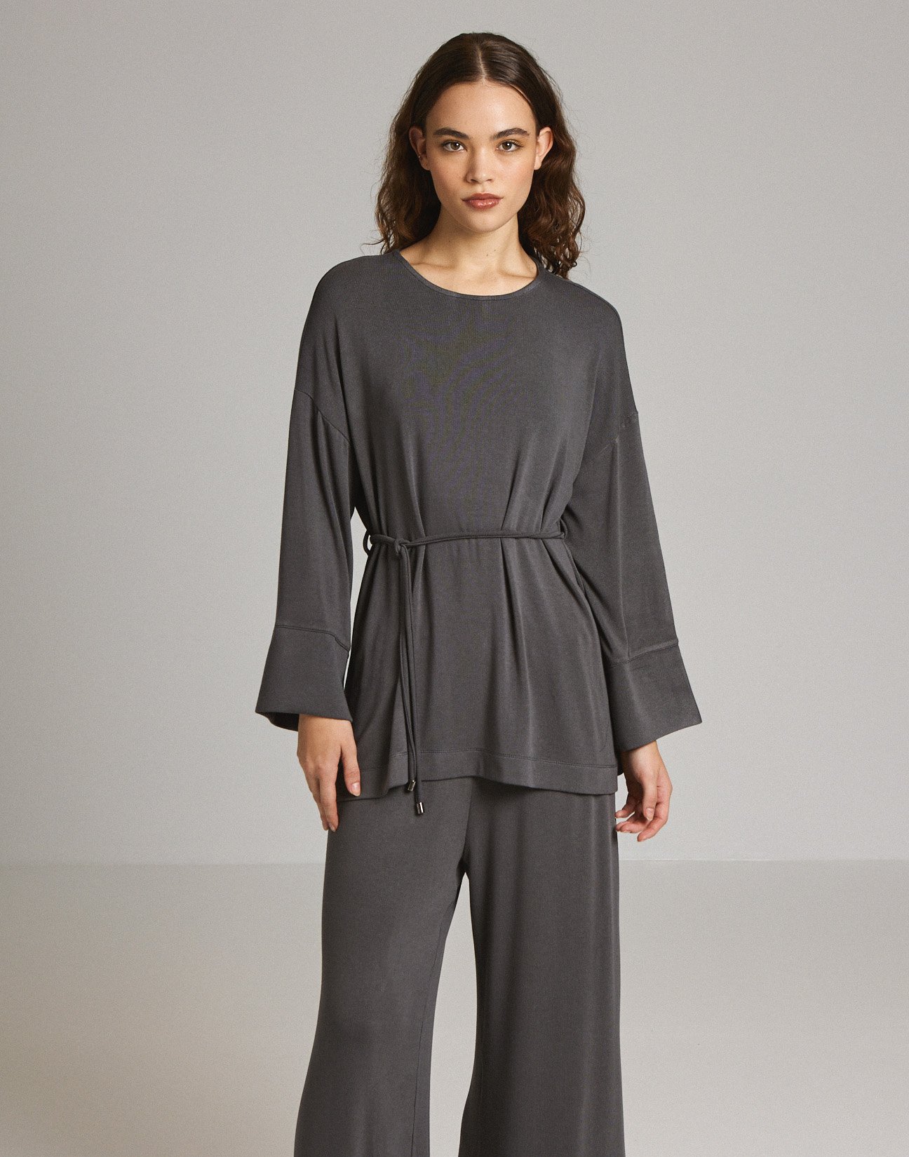 Oversized blouse with openings