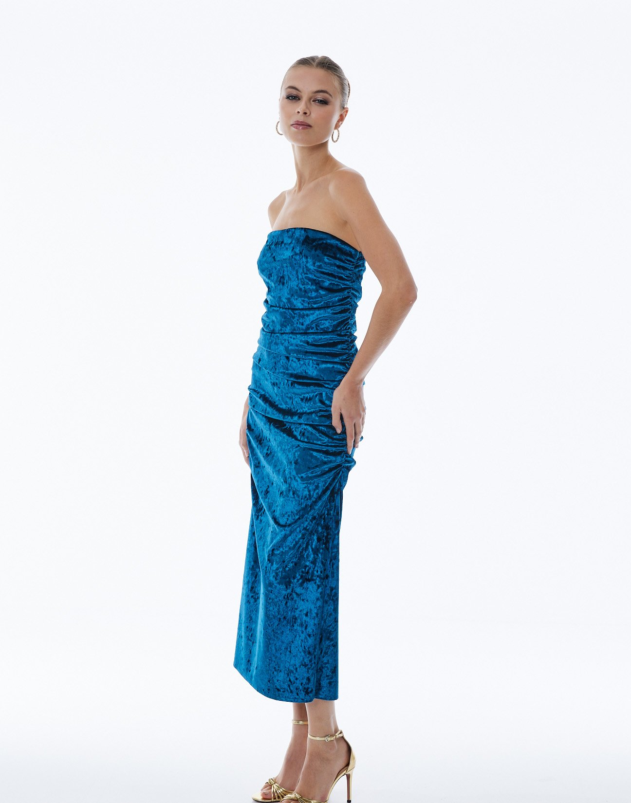 Velvet strapless dress