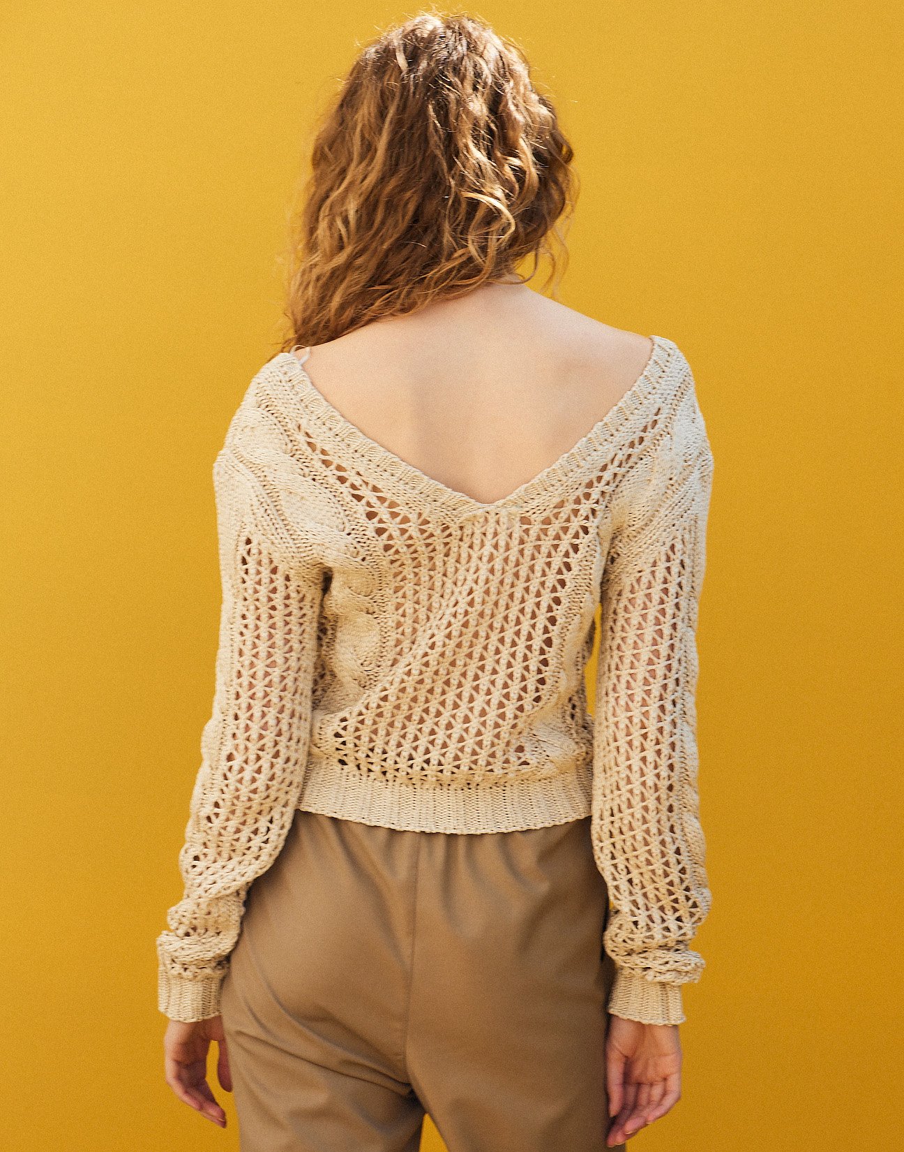 Top with open knit