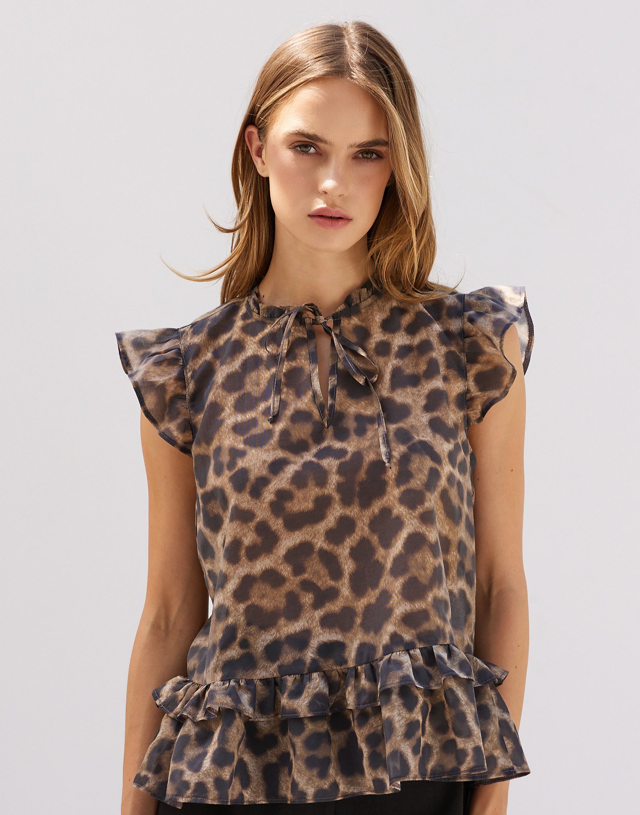 Animal Print and Ruffles Romper main image 1