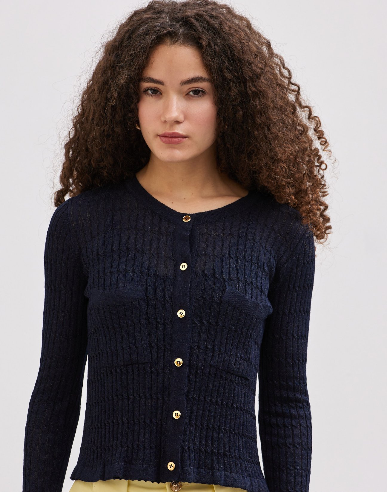 Metallic tread cardigan
