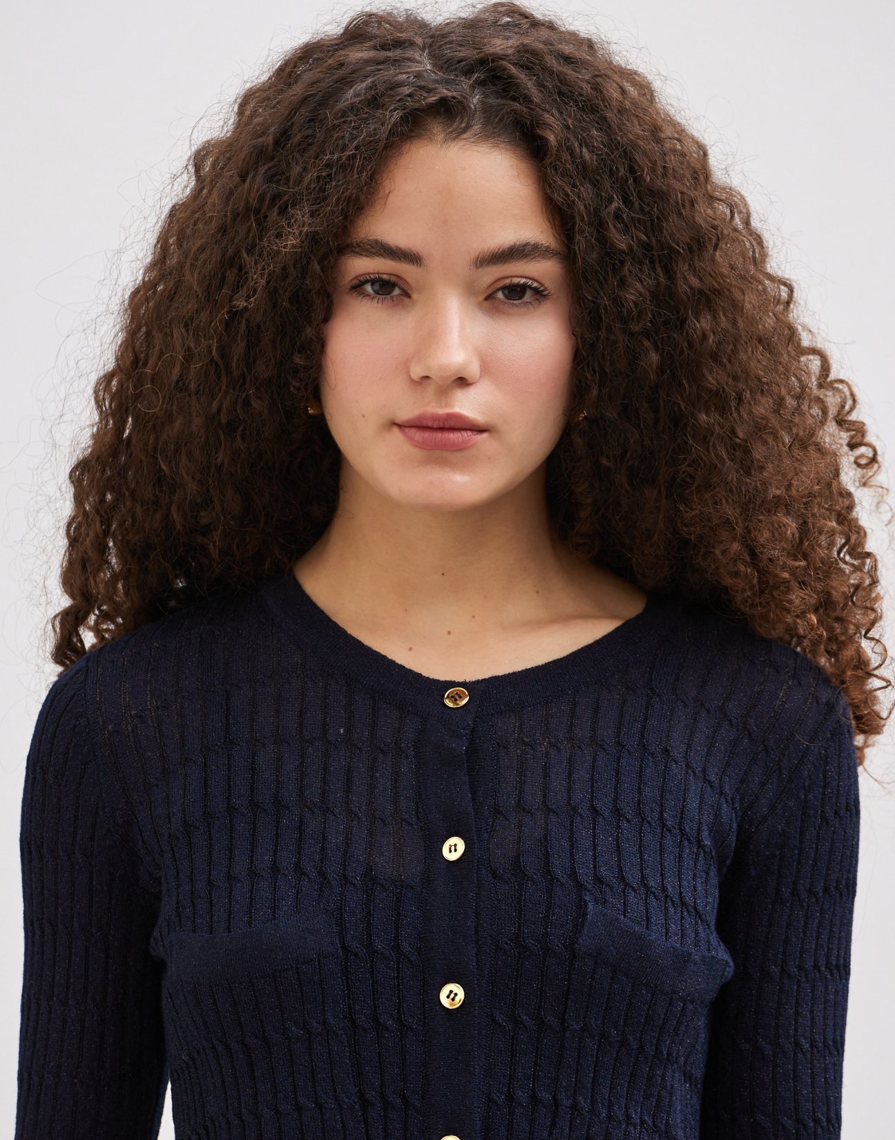 Metallic tread cardigan