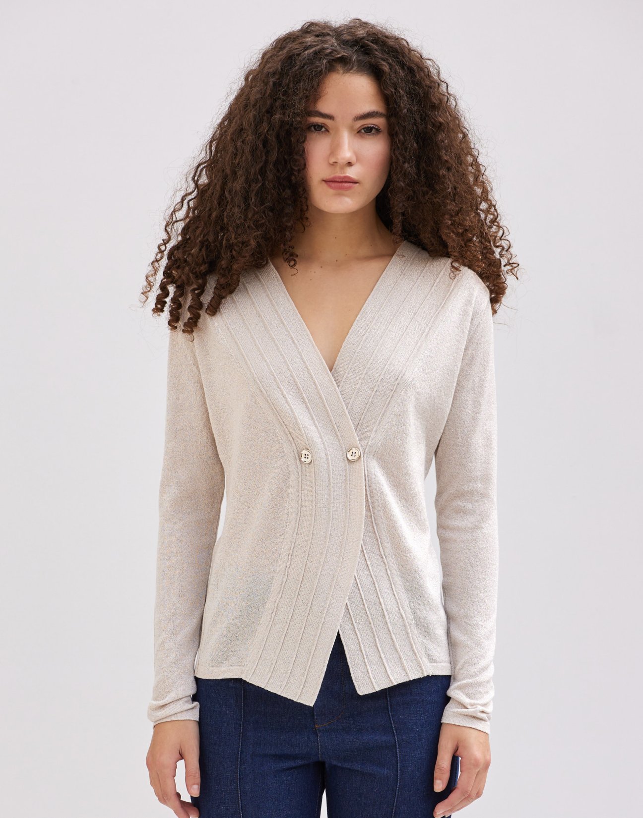 Metallic tread cardigan
