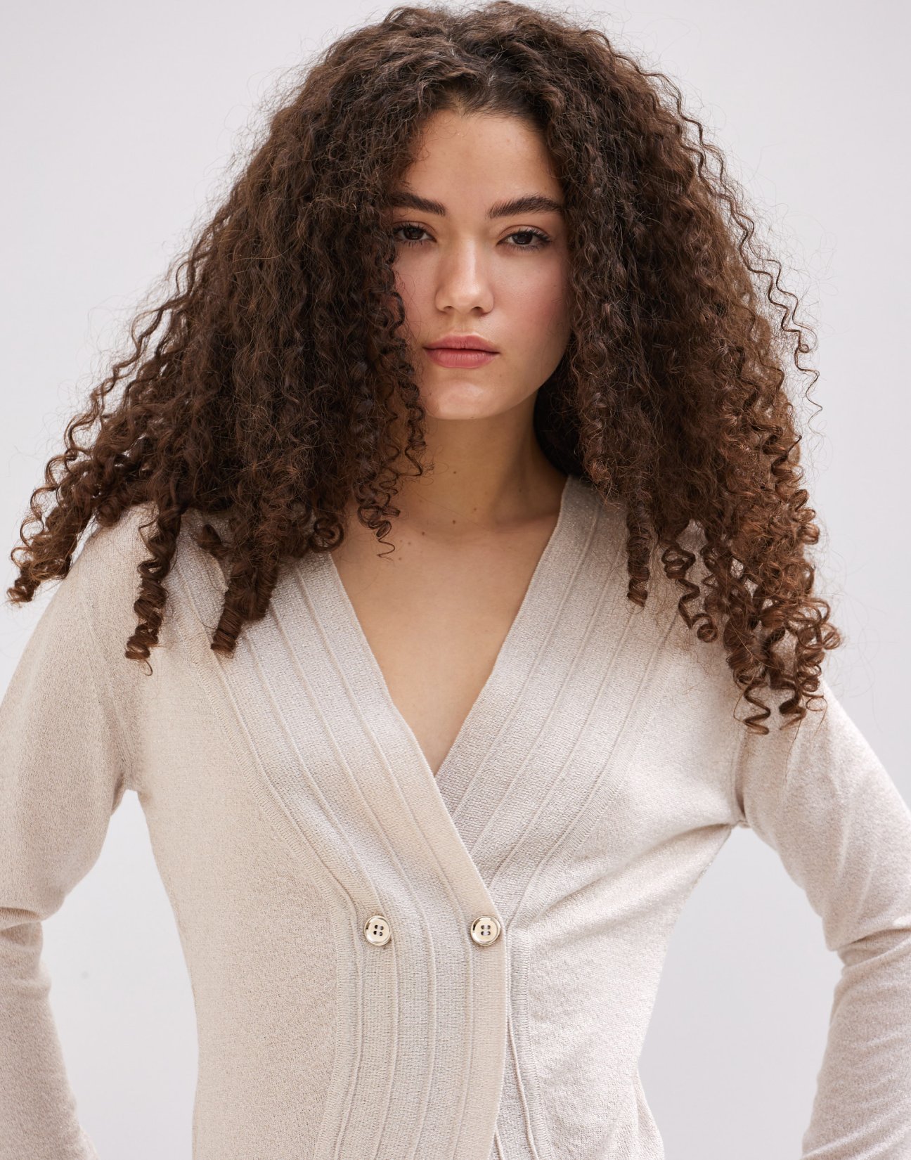 Metallic tread cardigan