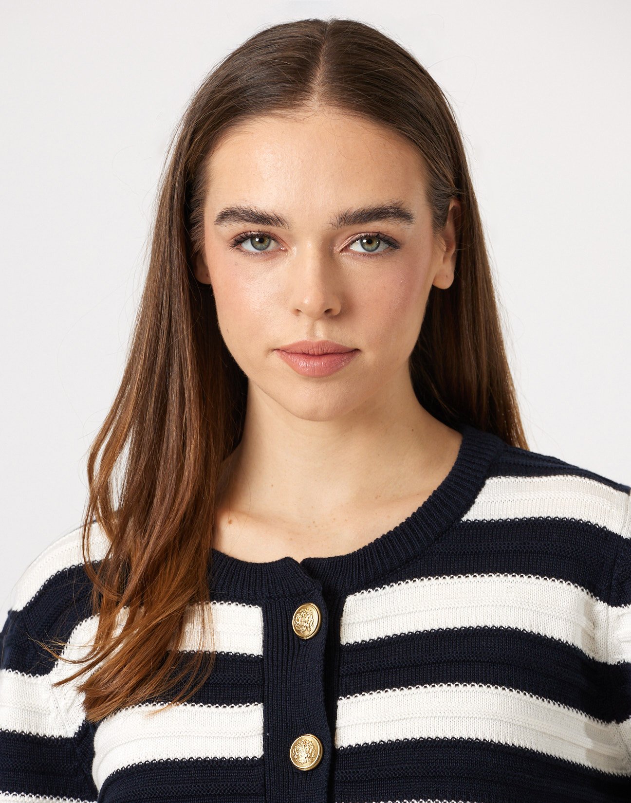 Striped knit cardigan