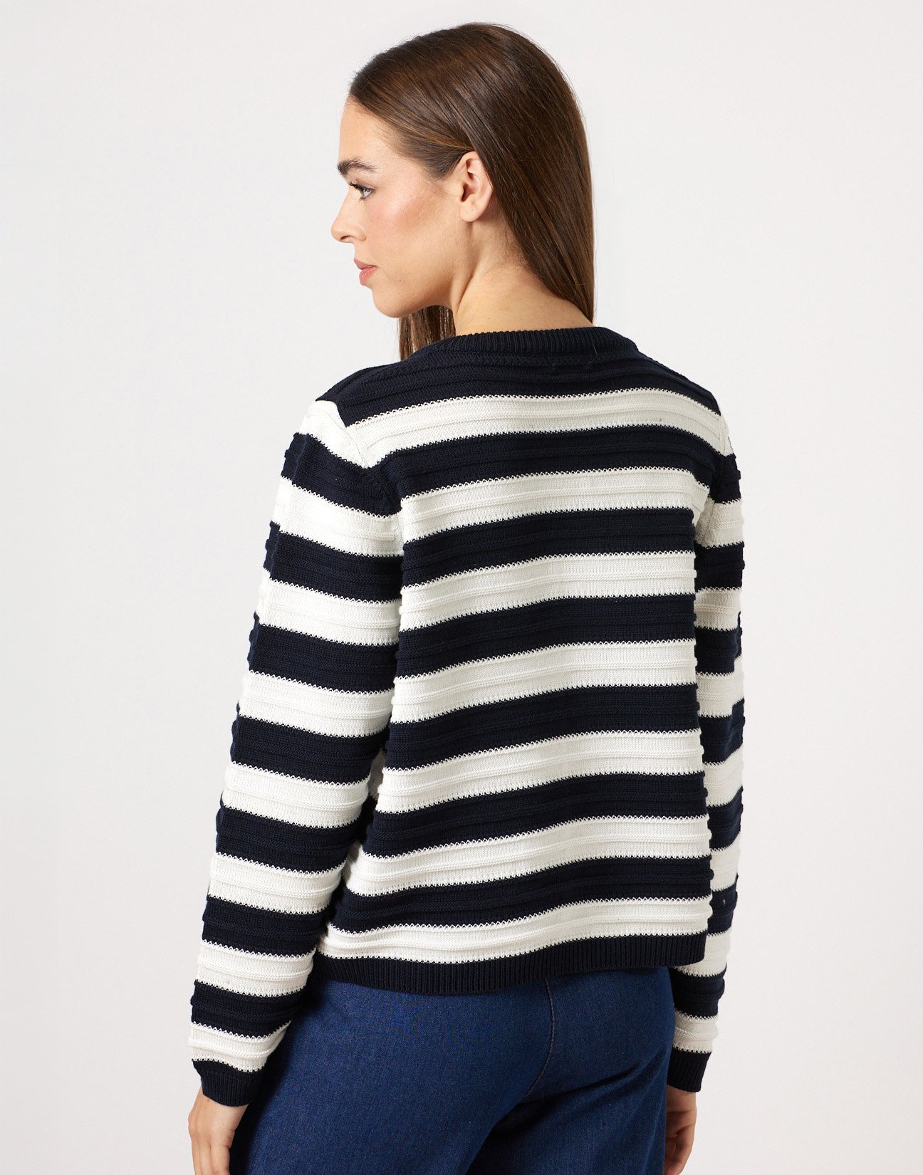 Striped knit cardigan