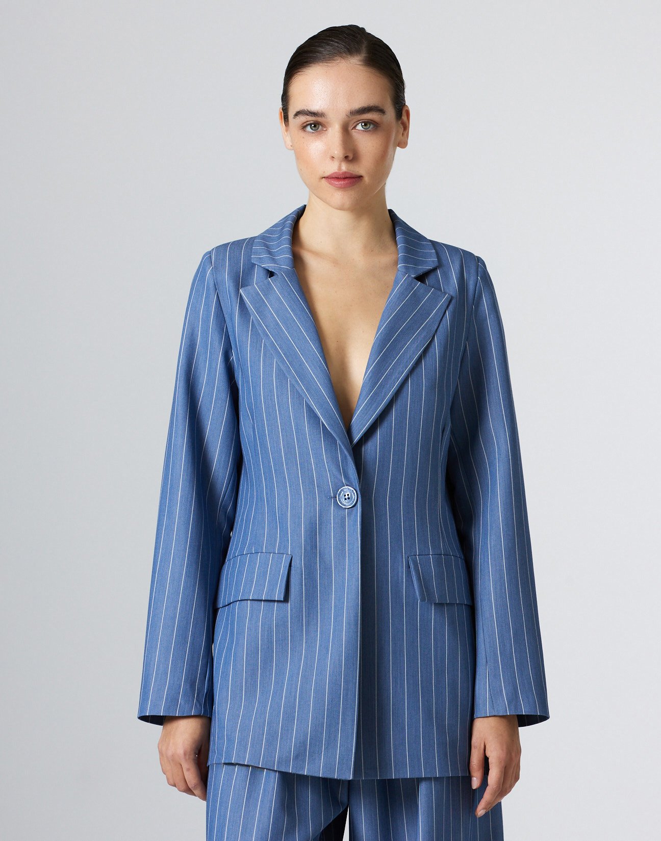 Pinstripe blazer with pockets