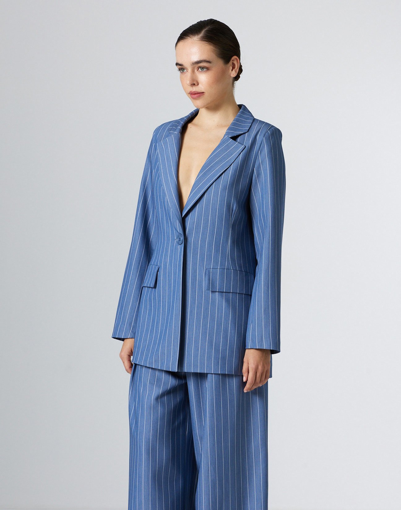 Pinstripe blazer with pockets