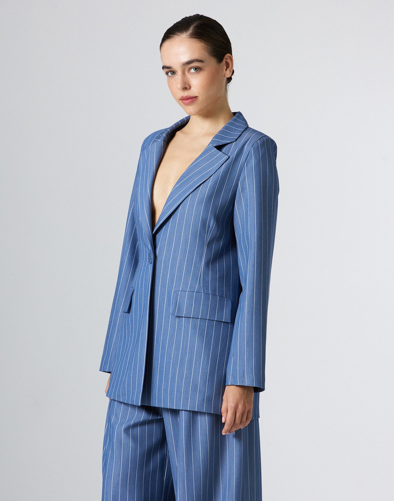 Pinstripe blazer with pockets