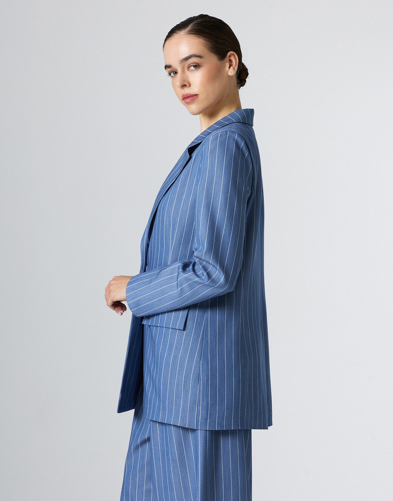 Pinstripe blazer with pockets