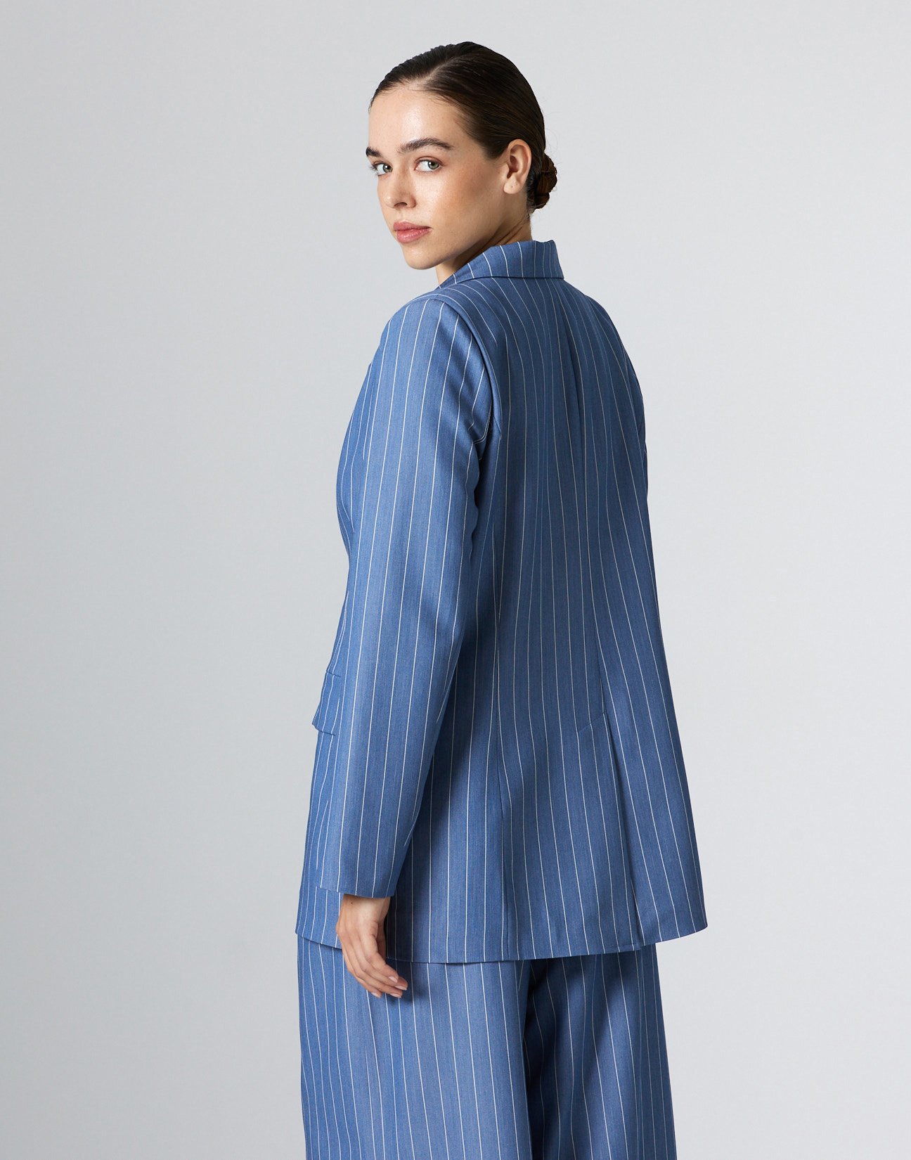 Pinstripe blazer with pockets