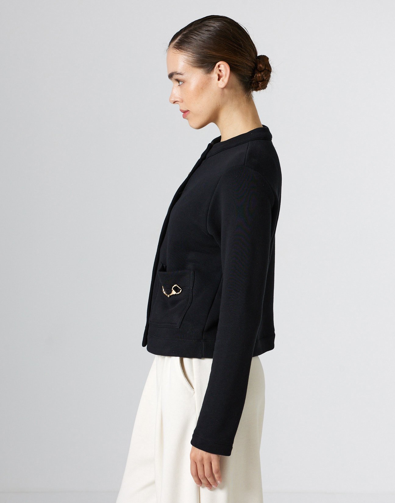 Sweatshirt cardigan with pockets
