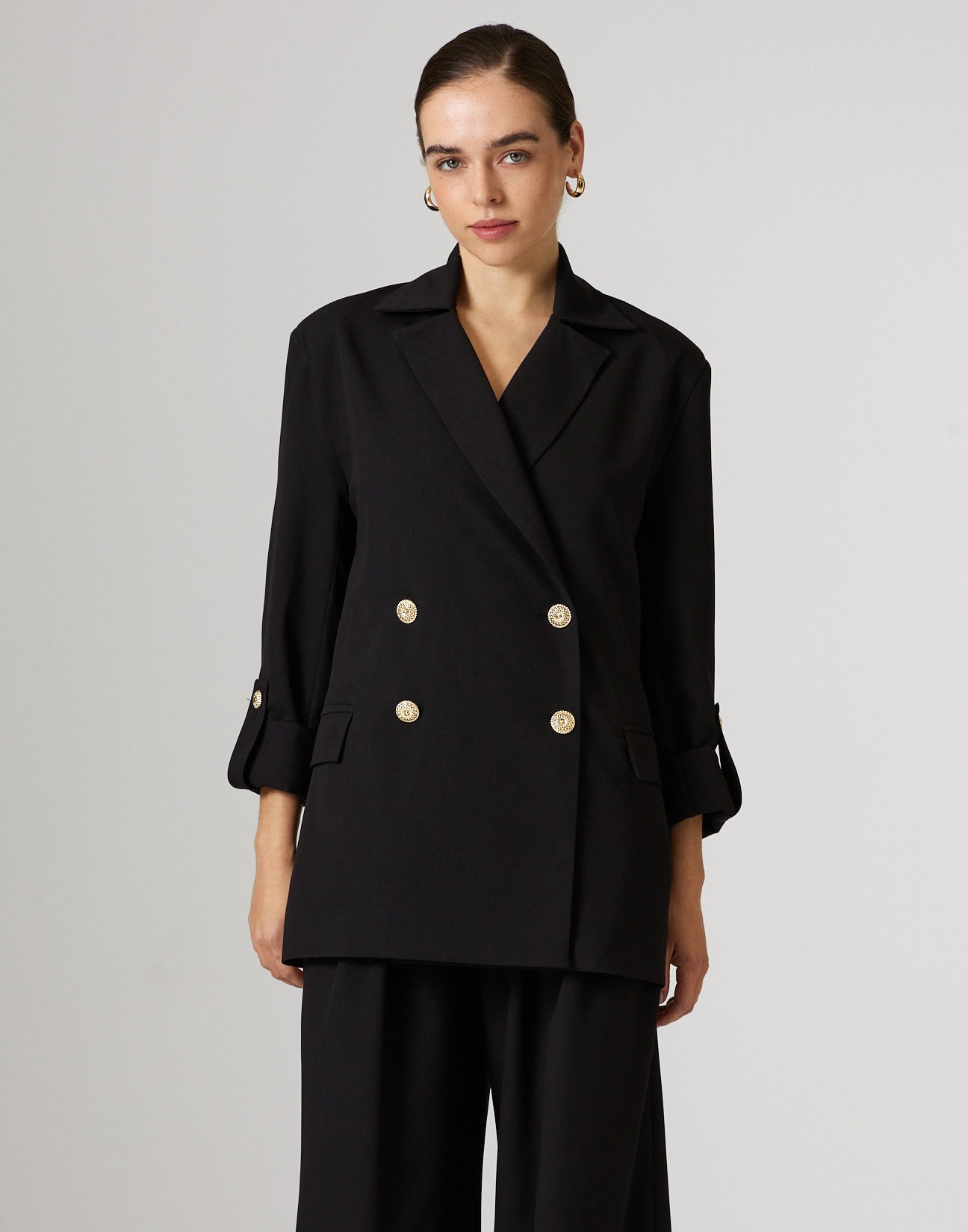 Blazer with turn up sleeves