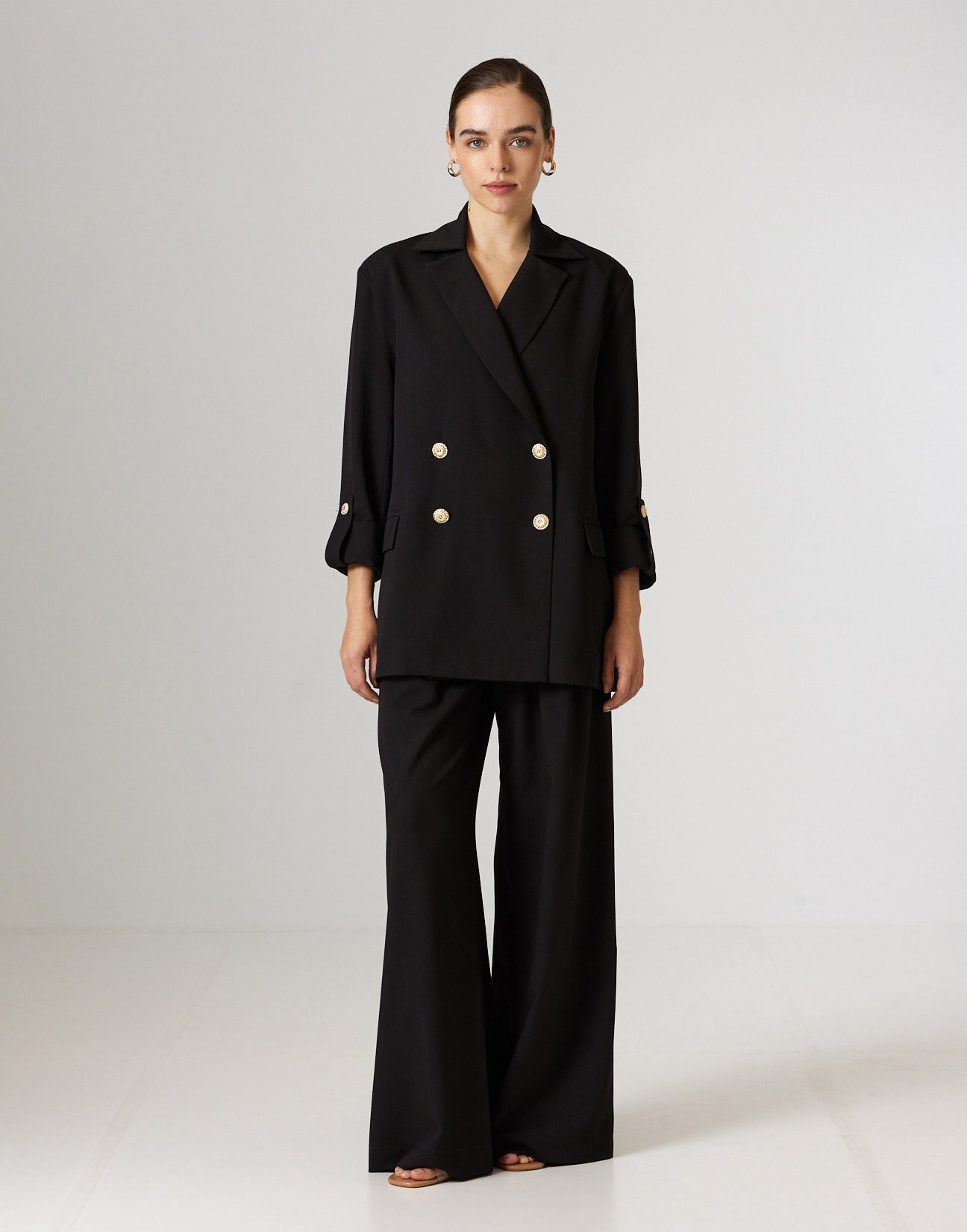 Blazer with turn up sleeves