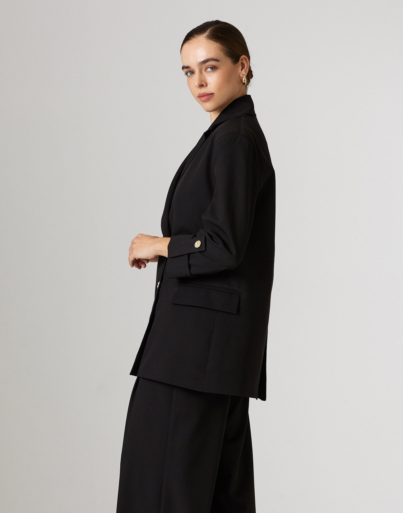 Blazer with turn up sleeves