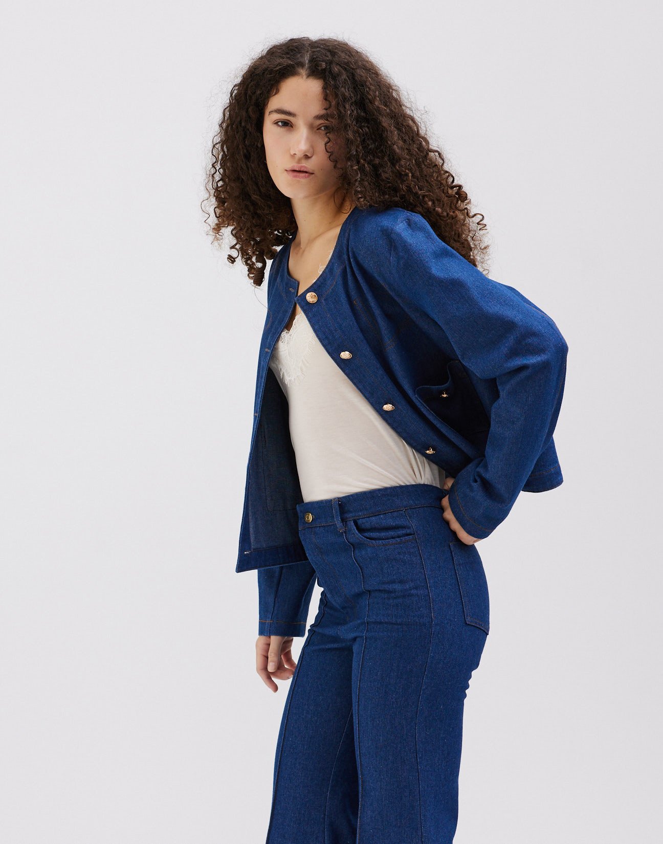 Denim jacket with pockets